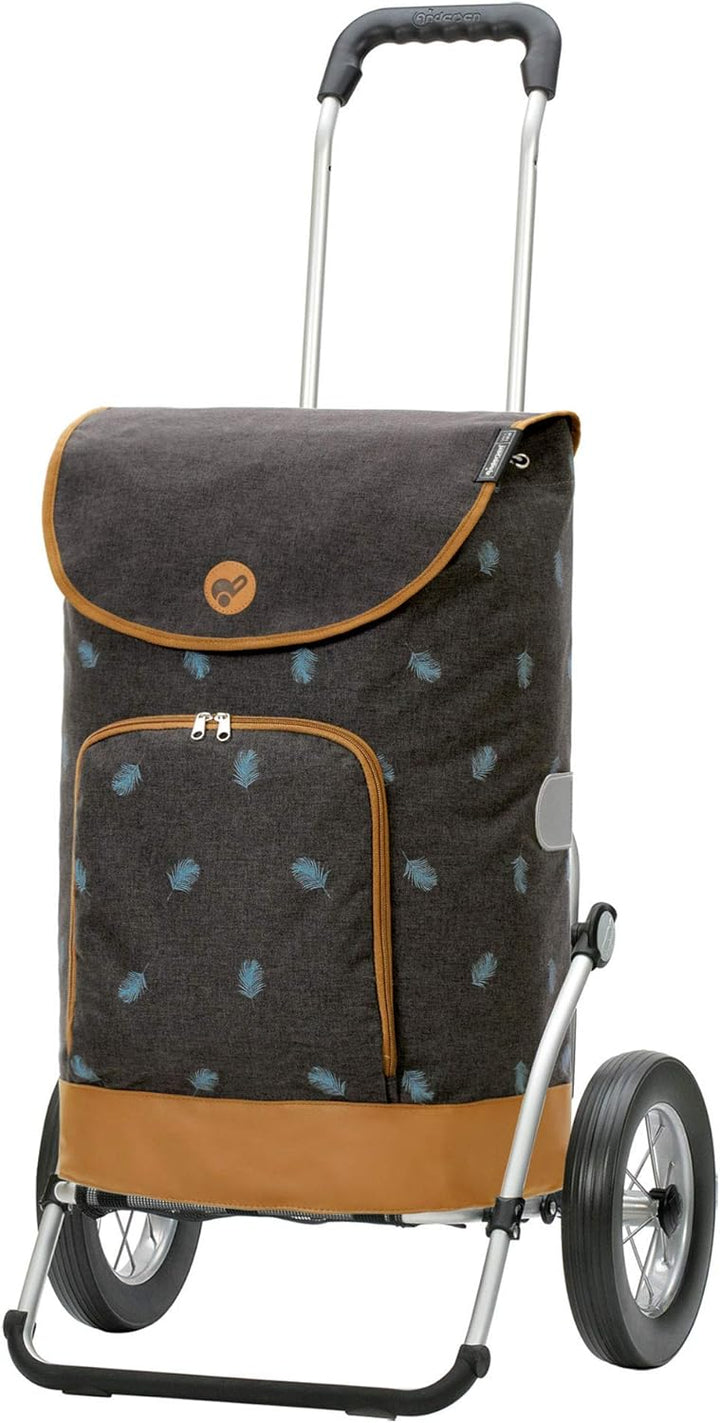 Andersen Shopper Royal Alu klappbar mit Metall-Speichen Rad Ø 25cm und 41 Liter Tasche Holm anthrazi