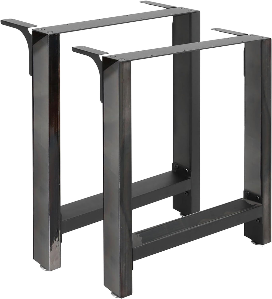 Wiltec Tischkufen Tischbeine aus Vierkantprofilen 60x72cm lackierter Stahl klarlackbeschichtet Tisch