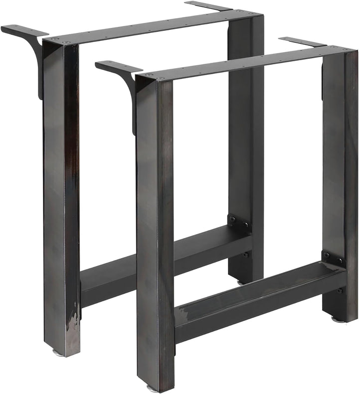 Wiltec Tischkufen Tischbeine aus Vierkantprofilen 60x72cm lackierter Stahl klarlackbeschichtet Tisch