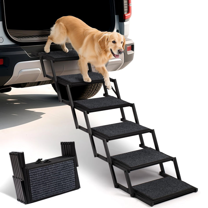 Hundetreppe Auto Klappbar- Hundetreppen Grosse Hunde [bis 113kg] - Gelenkschonende Einstiegshilfe Hu