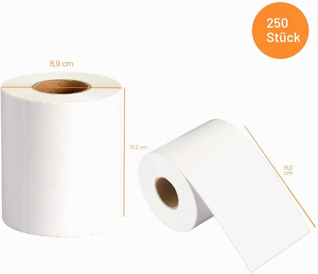 Tera Shipping Label Versandetiketten 100 x 150 mm, 250 Labels x 6 Rollen = 1500 Labels für Verschied