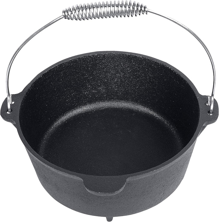 Dutch Oven von EL Fuego® neues Modell, inkl. Deckelheber/Schürhaken, mit Transportbügel, Schmortopf,