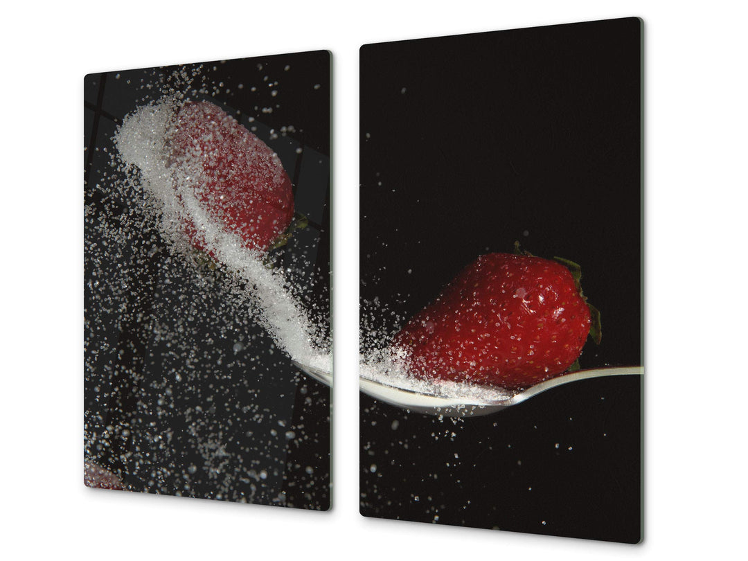 Küchenbrett aus Hartglas und Induktionskochplattenabdeckung – Schneideplatten SINGLE mit 60 x 52 cm