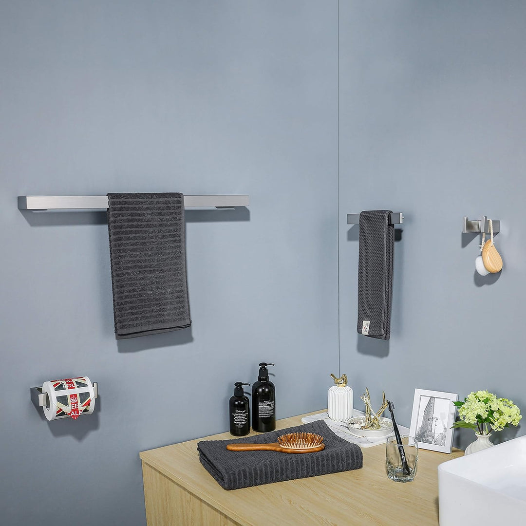 Q8-P4BR Badezimmer-Hardware-Zubehör-Set, Handtuchhalter, Bademantelhaken, Toilettenpapierhalter, Ede
