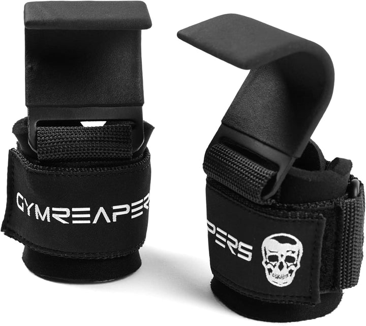 Gymreapers Weight Lifting Hooks (Pair), Heavy Duty Power Wrist Straps Hand Grip Support For Deadlift