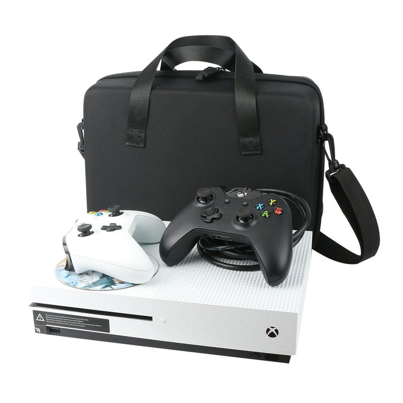co2CREA Hart Reise Schutz Hülle Etui Tasche für Microsoft Xbox One S Konsole and Controller,Tasche f