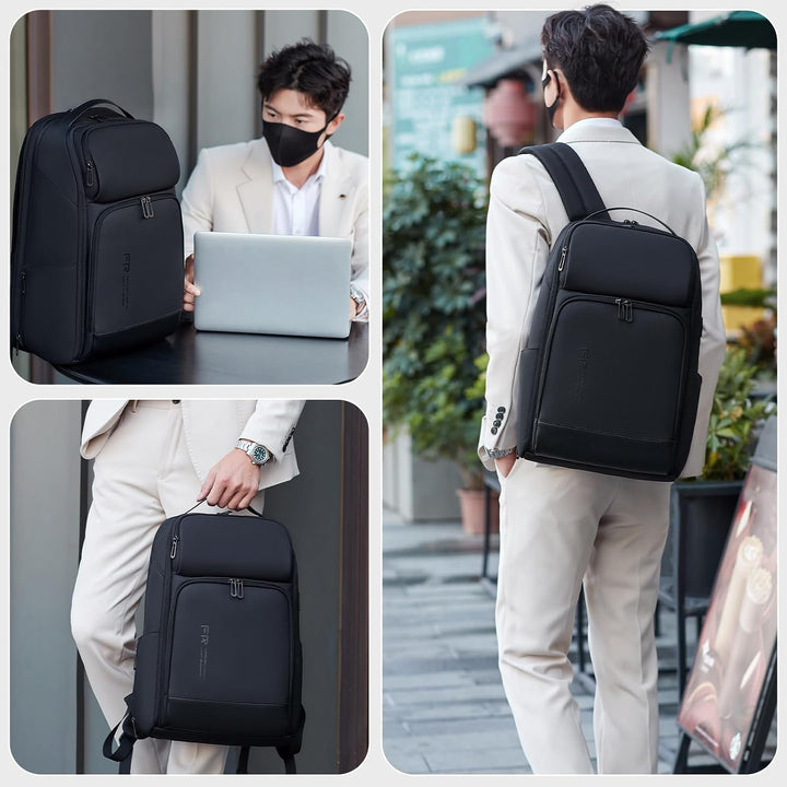 FENRUIEN Erweiterbarer Laptop Rucksack Business Rucksack Herren Laptop Tasche 17 Zoll für Herren und