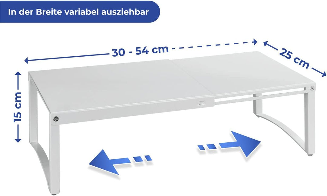 Maximex Teleskop-Schrankeinsatz, Teleskop-Schrankregal, variabel ausziehbar von 30 bis 54cm, zusätzl