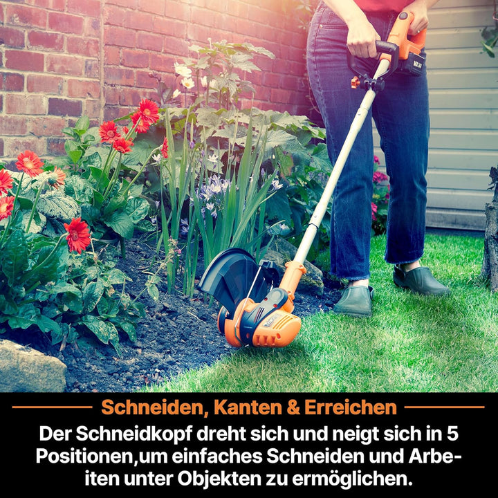 LawnMaster OcuMow™ Roboter-Rasenmäher mit kabellosem 24V MAX 10-Zoll-Gras-Trimmer-Kombi-Set, optisch