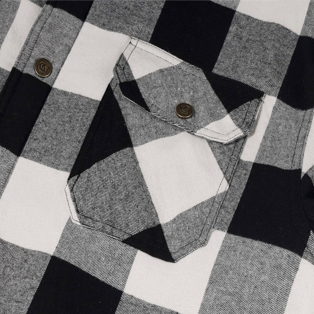 Coevals Club Herren Flanell Jacke Hemd Sherpa Holzfällerhemd Flanellhemd Langarm Kariertes Druckknöp