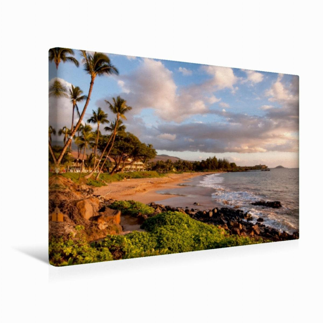 Premium Textil-Leinwand 45 x 30 cm Quer-Format Kihei Beach - Maui Hawaii | Wandbild, HD-Bild auf Kei