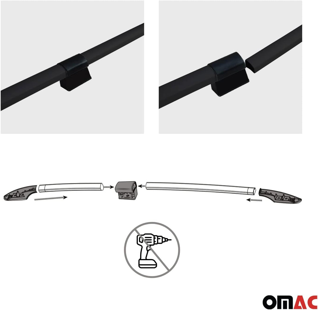 OMAC Dachträger für VW T5/T6/T6.1 Transporter Multivan 2003-2024 L1 Schwarz