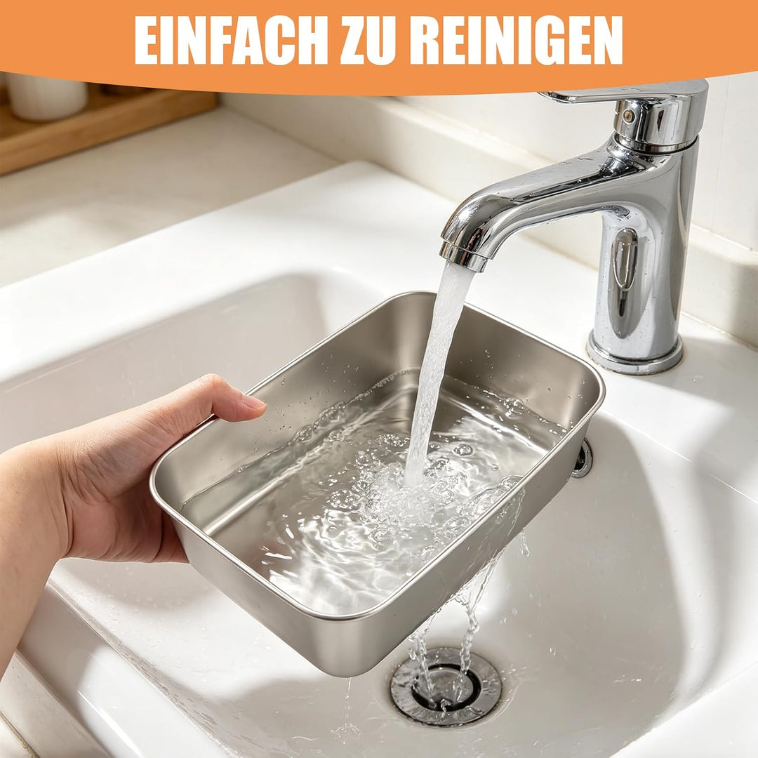 5 Stück Edelstahl Brotbackform, 22.5x14.5x6.2cm Brotbackform Kasten, Backform Rechteckig, Backformen