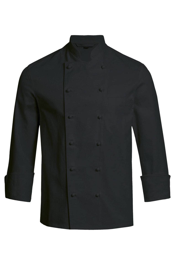 GREIFF Gastro Moda Herren Cuisine Basic Kochjacke Regular Fit Schwarz Modell 5566 XXS Schwarz, XXS S