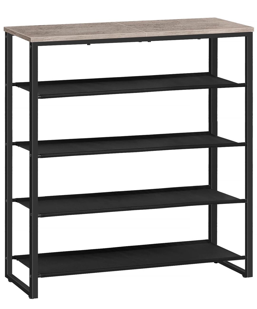 HOOBRO Schuhregal, 5-stufige Schuhablage, Schuhschrank mit 4 Oxford-Stoffebenen und 1 Paneelebene, f