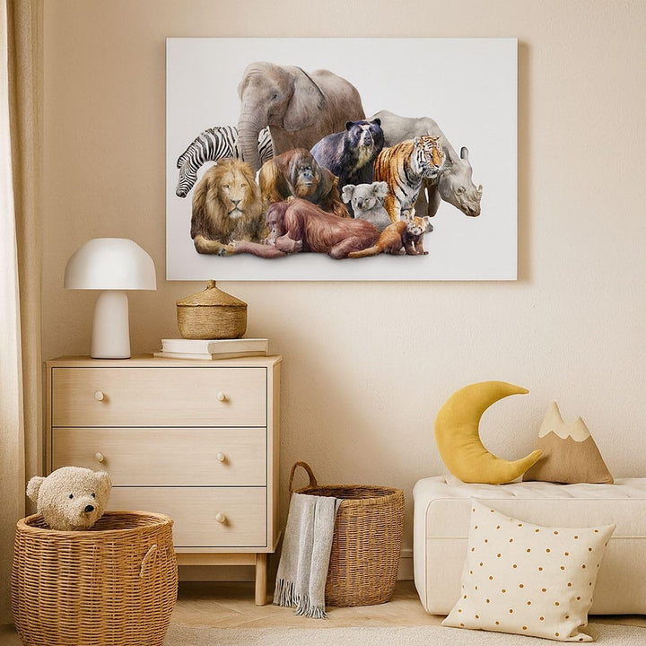 ARTTOR Bilder auf Leinwand Tiere Koala Löwe Affe Leinwandbild 70x50cm Wandbilder Dekoration Wohnzimm