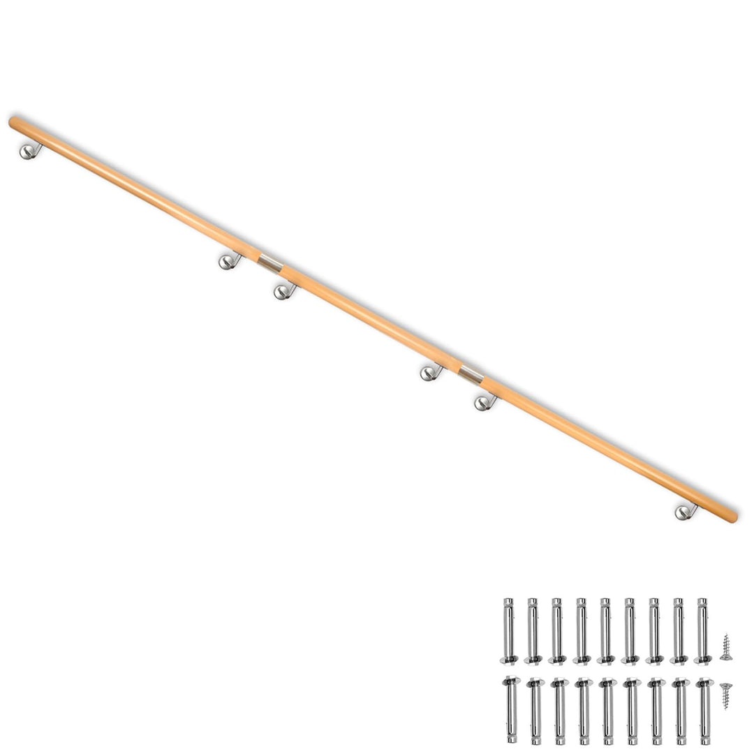 Buche Holz Handlauf Treppengeländer Geländer für Treppe Wandhandlauf V2Aox | 450 cm, Wand, seitliche