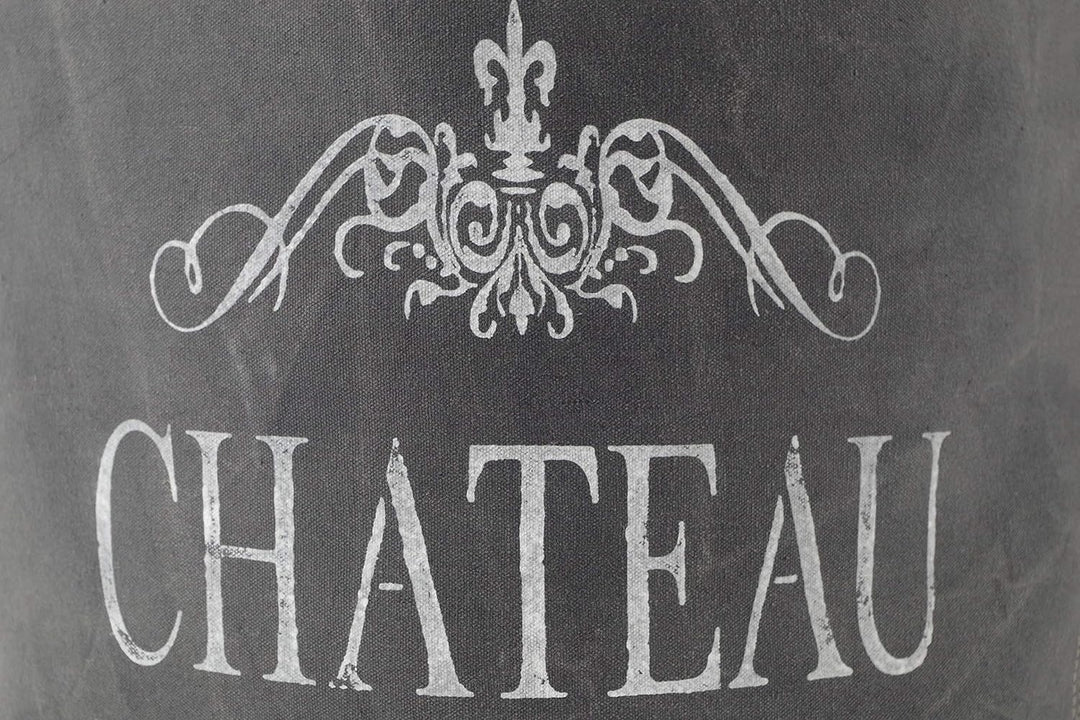 Kobolo Sitzpouf rund Pouf Sitzwüfel Hocker - Chateau - aus Canvas - mit Applikationen