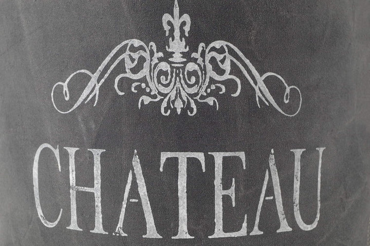 Kobolo Sitzpouf rund Pouf Sitzwüfel Hocker - Chateau - aus Canvas - mit Applikationen