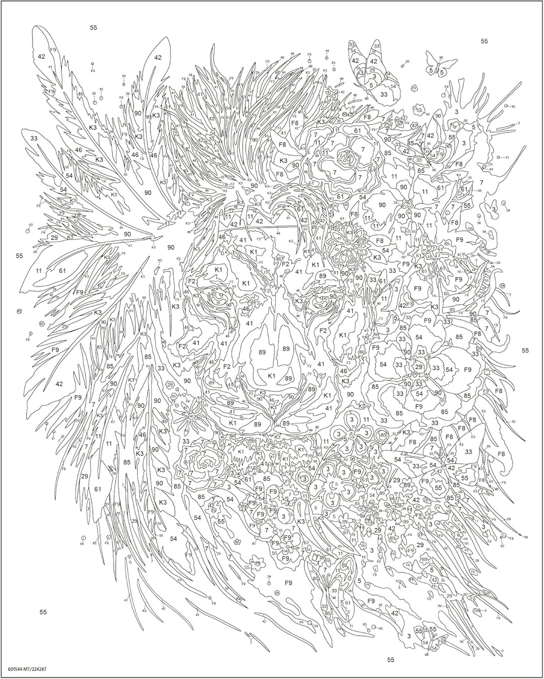 Ravensburger CreArt 20130 - Boho Löwe - Malen nach Zahlen Erwachsene, DIY Malset mit Pinsel und Acry