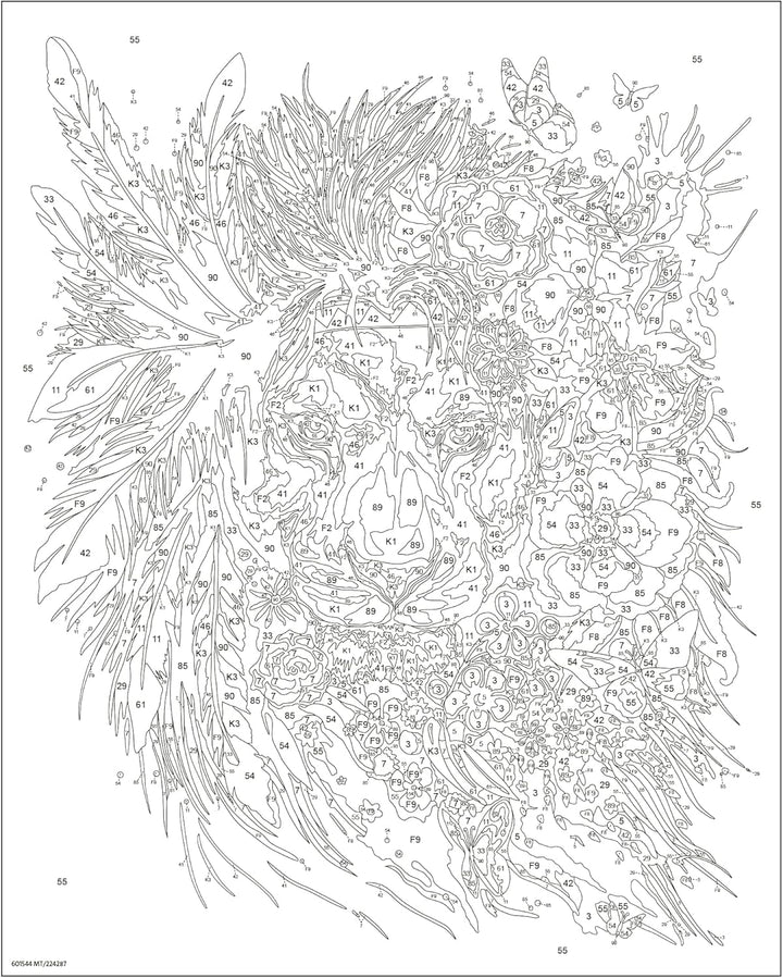 Ravensburger CreArt 20130 - Boho Löwe - Malen nach Zahlen Erwachsene, DIY Malset mit Pinsel und Acry