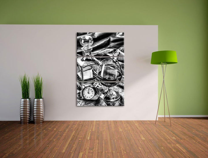 Pixxprint Man Things Whiskey als Leinwandbild/Grösse: 3 Teilig (120x80 cm) cm/Wandbild/Kunstdruck/fe