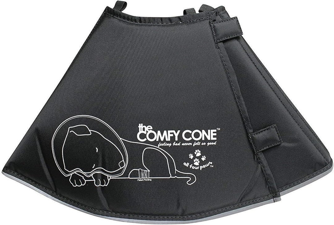 All Four Paws „The Comfy Cone“ Halskrause für Haustiere, Small Small Schwarz, Small Schwarz
