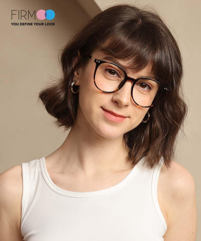 Firmoo Blaulichtfilter Brille ohne Sehstärke für Damen Herren Runde Computerbrille gegen Kopfschmerz