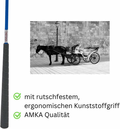 AMKA Bogenpeitsche Fahrpeitsche 120 cm für Horsemanship Bodenarbeit Fahrsport Diverse Farben gummier