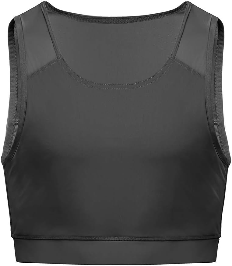 Idtswch Brustbinder für Transgender Brustbinder Half Ftm Binder Brust Kompressions-BH S Schwarz, S S