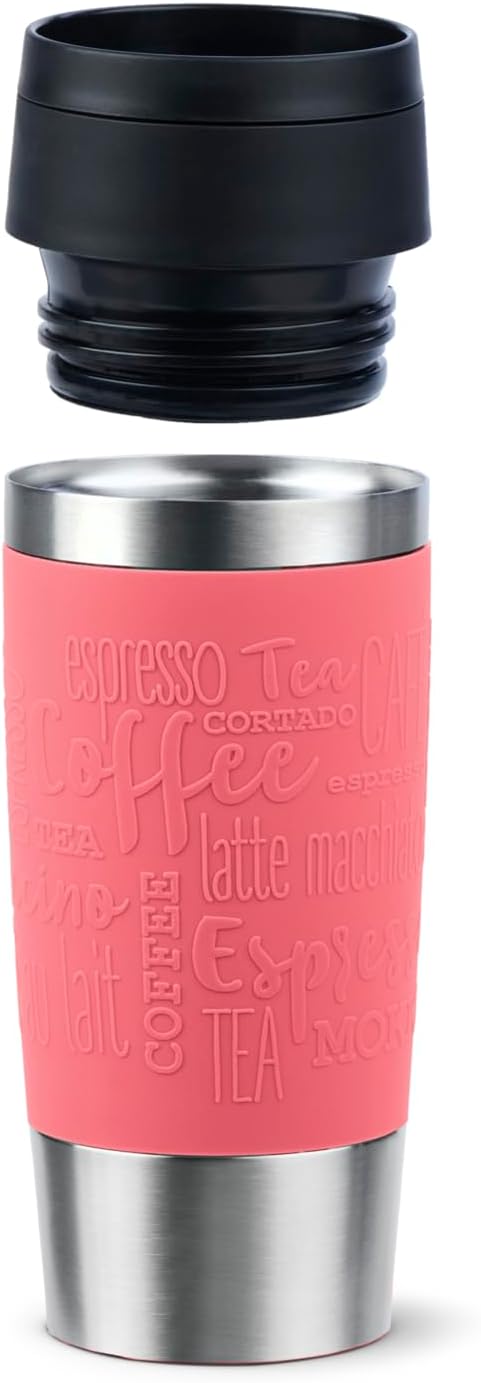 Emsa N20209 Travel Mug Classic Isolierbecher 0,36 Liter | neuer Komfort-Schraubverschluss | Edelstah