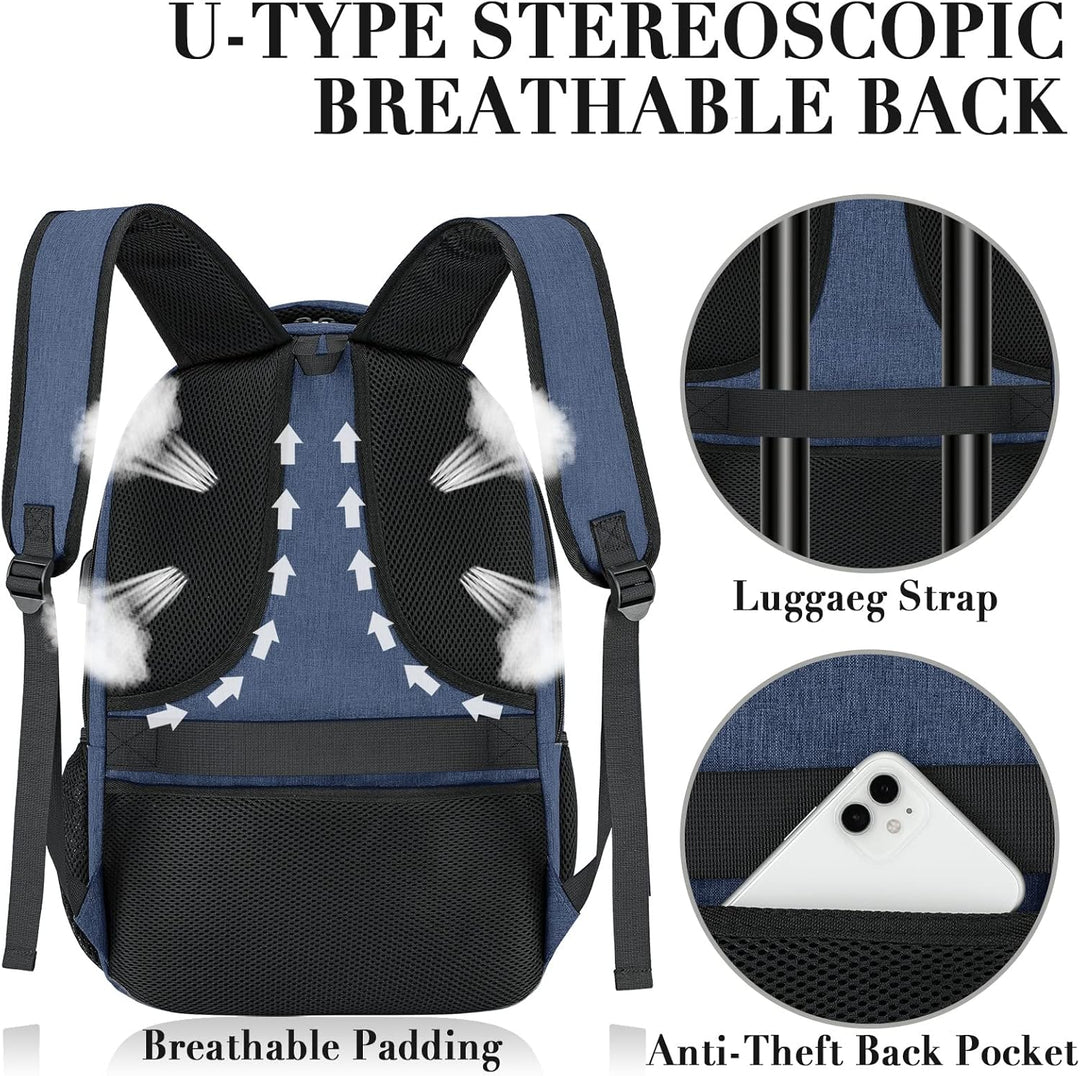 BIKROD Rucksack Damen, Schulrucksack Mädchen, 15.6 Zoll Laptoptasche mit USB Ladeanschluss, Wasserdi