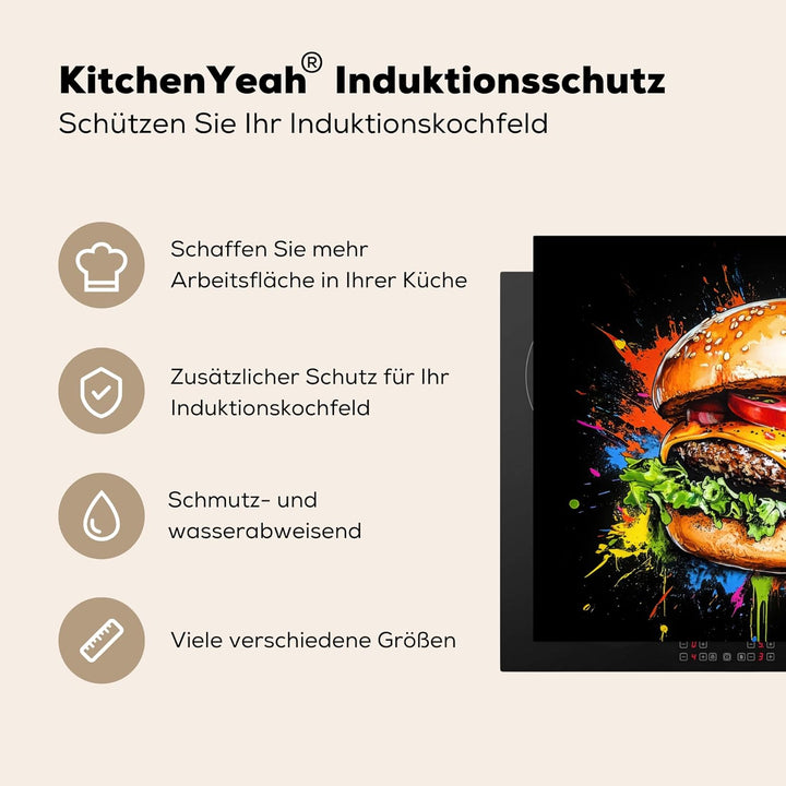 Herdabdeckplatte 70x52 cm Einteilig Herdabdeckung Abdeckplatte für Ceranfeld Abdeckung Induktionskoc