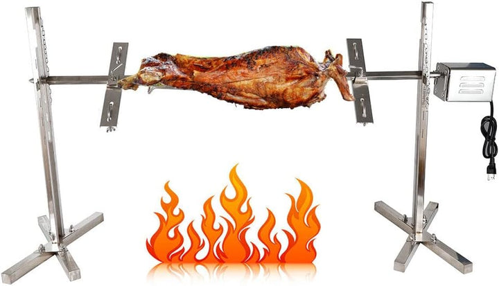 kangten Edelstahl Spanferkelgrill Grillspiess Motor Lammgrill BBQ Grill Barbecue 15W 30KG für Lagerf