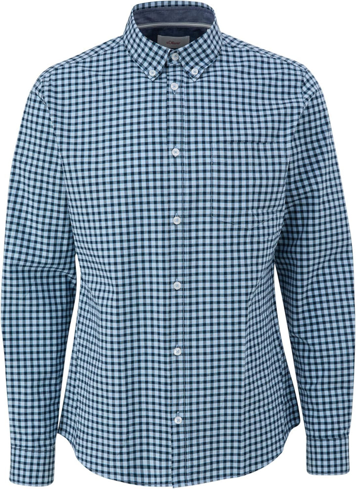 s.Oliver Herren Hemd Langarm, M Blau