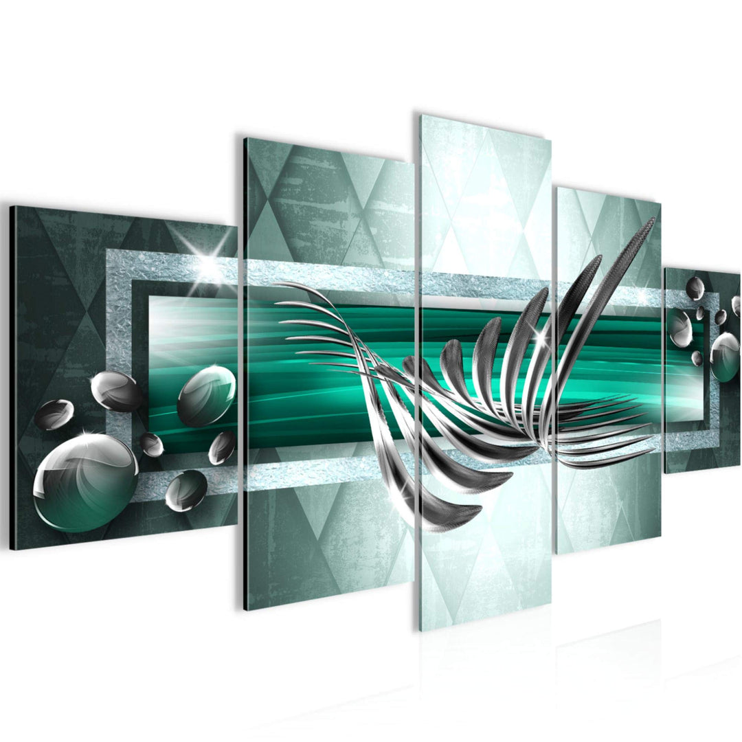 Runa Art Wandbilder Abstrakt 5 Teilig Bild auf Vlies Leinwand Deko Wohnzimmer Schlafzimmer 3D Effekt