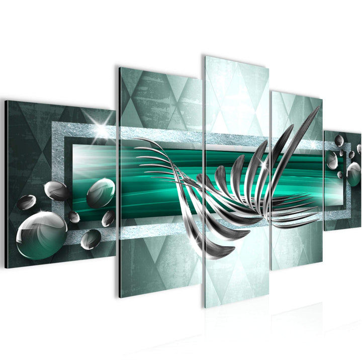 Runa Art Wandbilder Abstrakt 5 Teilig Bild auf Vlies Leinwand Deko Wohnzimmer Schlafzimmer 3D Effekt