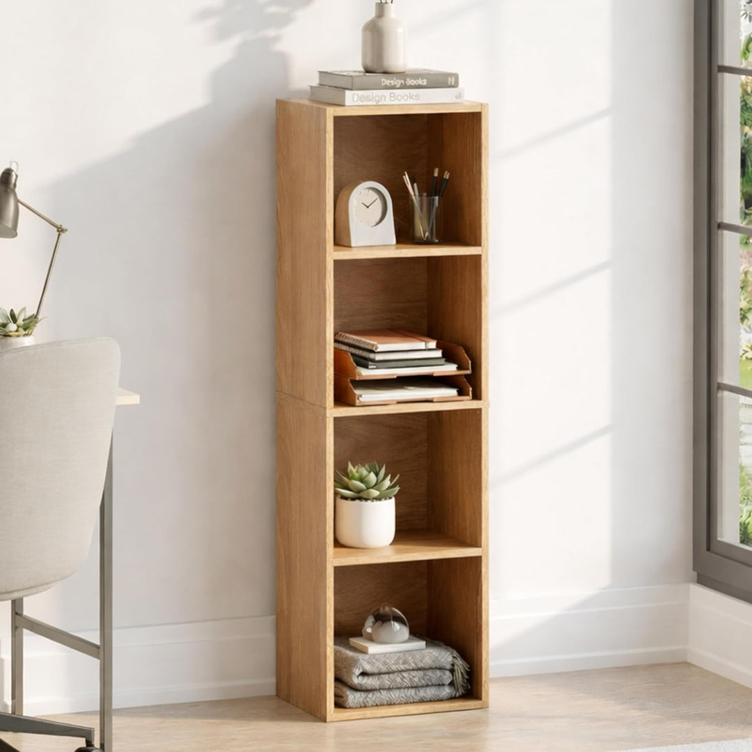 Vida Designs Oxford Bücherregal mit 4 Ebenen, würfelförmig, weiss, Holz-Regaleinheit für Büro, Wohnz