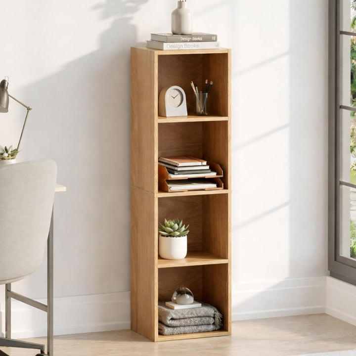 Vida Designs Oxford Bücherregal mit 4 Ebenen, würfelförmig, weiss, Holz-Regaleinheit für Büro, Wohnz