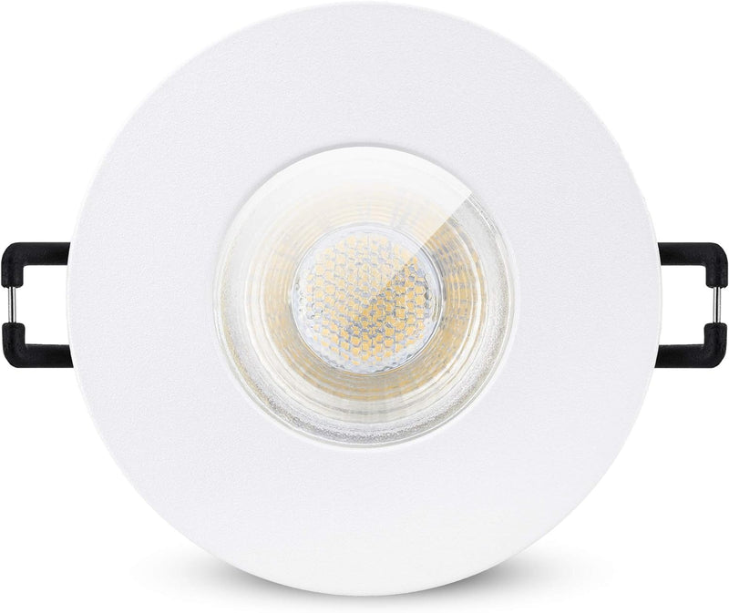 linovum 10 Stück ISAWO Deckenstrahler LED Bad weiss rund IP65 - LED GU10 6W neutralweiss Einbaustrah