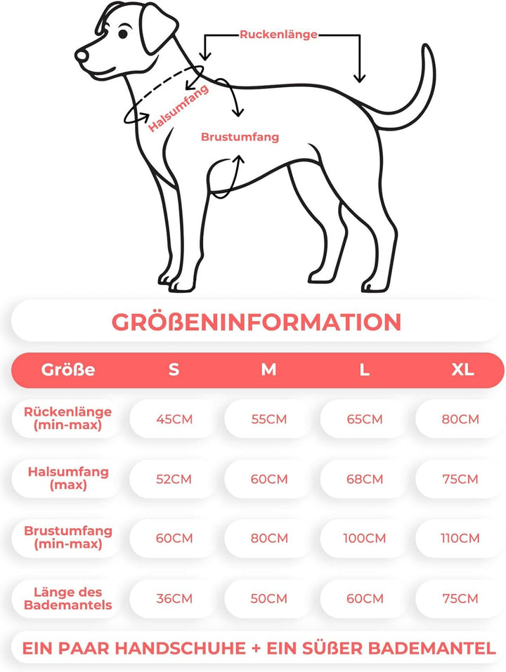 Hundebademantel Schnell Trocknend Badetuch aus Mikrofaser, Einstellbar Hundehandtuch mit Klettversch