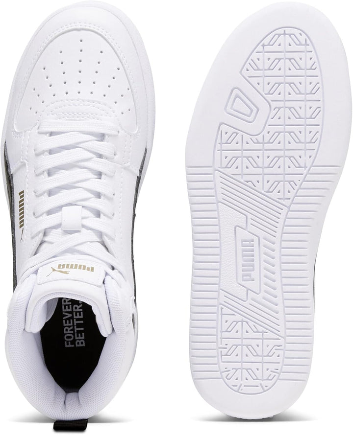 PUMA Unisex Kinder Caven 2.0 Mid Jr Sneaker, Puma White Puma Black Gold