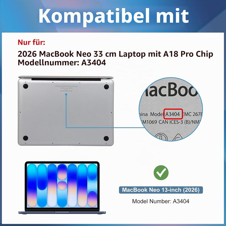 ProCase 2 Stück Displayschutzfolie für 13" MacBook Neo 2026, 9H Gehärtetes Panzer Glas Schutzfolie f