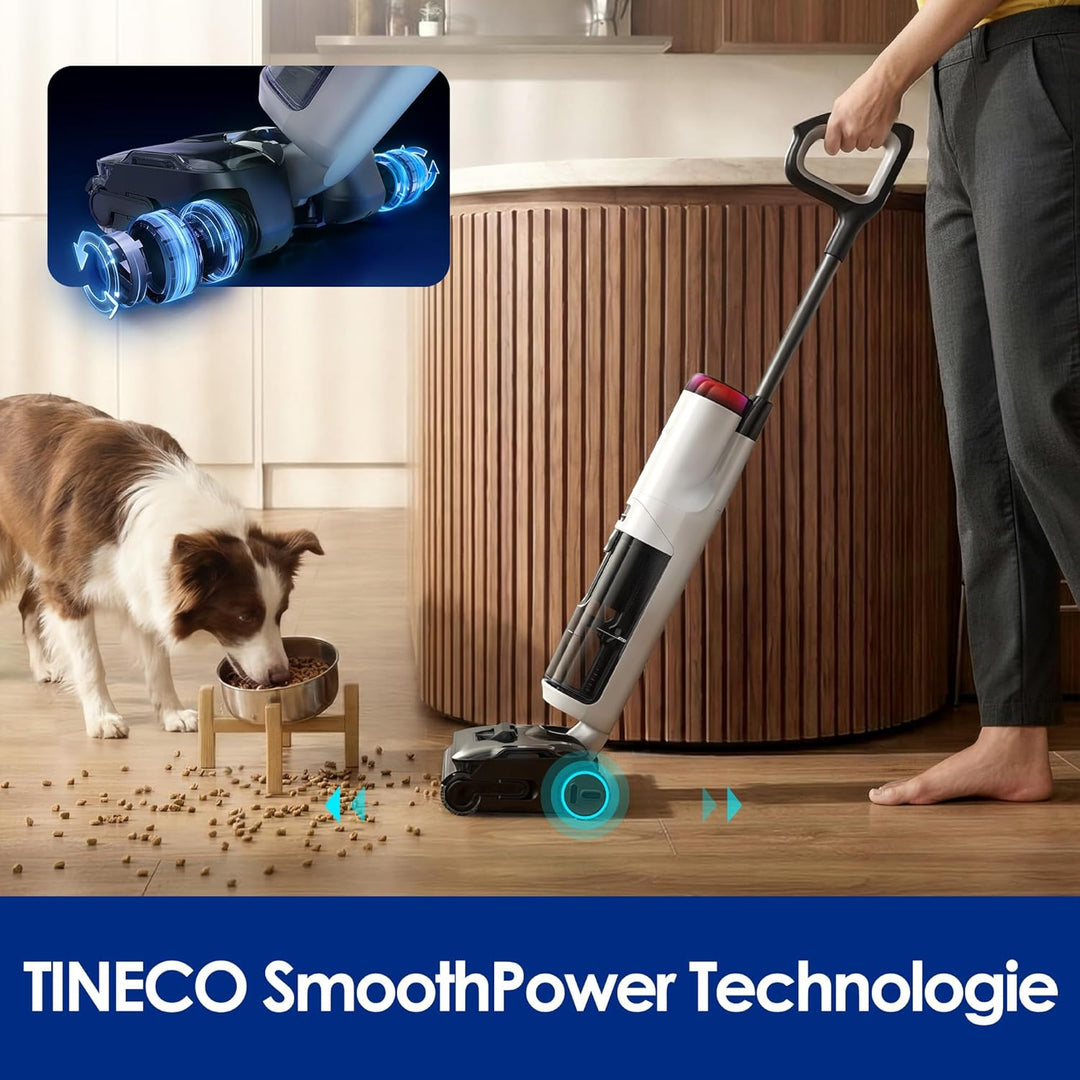 Tineco Floor ONE S7 Stretch Turbo Akku-Nass-Trockensauger, 65 Minuten Laufzeit, 85°C Schnell-Trocknu