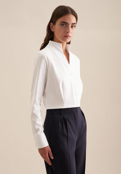 Seidensticker Damen Bluse - City Bluse - Bügelleicht - Kelchkragenbluse - Slim Fit - Langarm - 100%