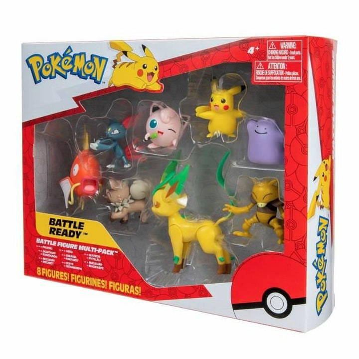 BANDAI - Pokémon – 8 Figuren Battle – Pikachu, Rondoudou (Jigglypuff), Rocabot (Rockruff), Abra, Far