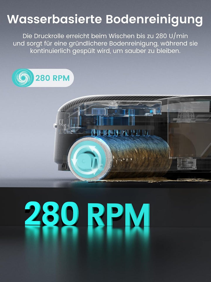 Lefant M5 Pro Saugroboter mit Wischfunktion und Bürstenwalze, 18,000 Pa Saugleistung, Selbstreinigun