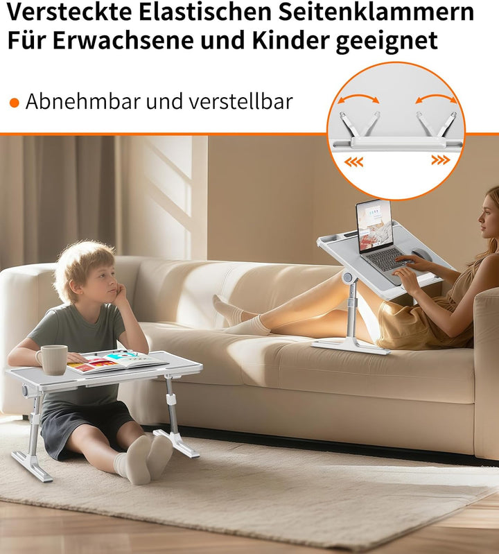 Laptoptisch Betttisch,Klappbar Laptop Tisch Höhenverstellbar Lapdesk für Bett Tabletttisch,Laptop St