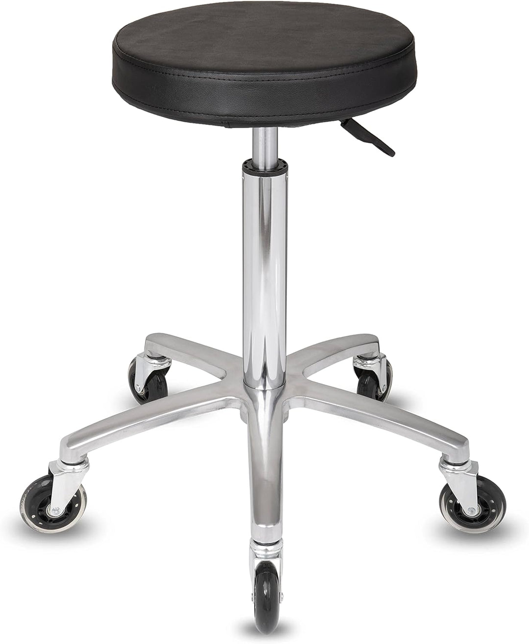 Staboos Rollhocker bis 160 kg - Gel-Polster Sitz rund - Praxishocker (Premium Rollen) Drehhocker höh