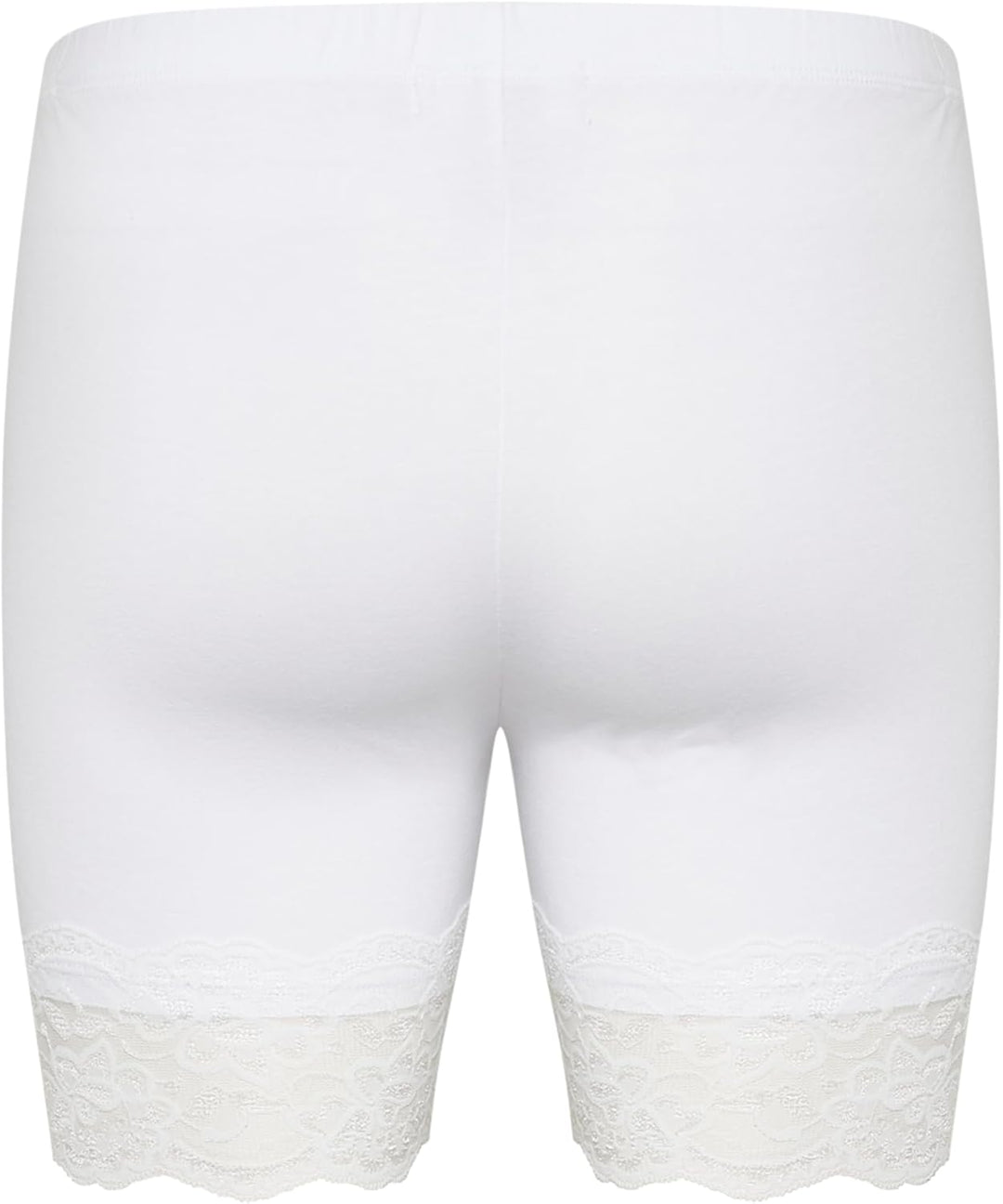 Cream Shorts Matilda Damen Shorts mit Spitze Kurz Leggings Unter Rock Hosen Unterhose, Optical White